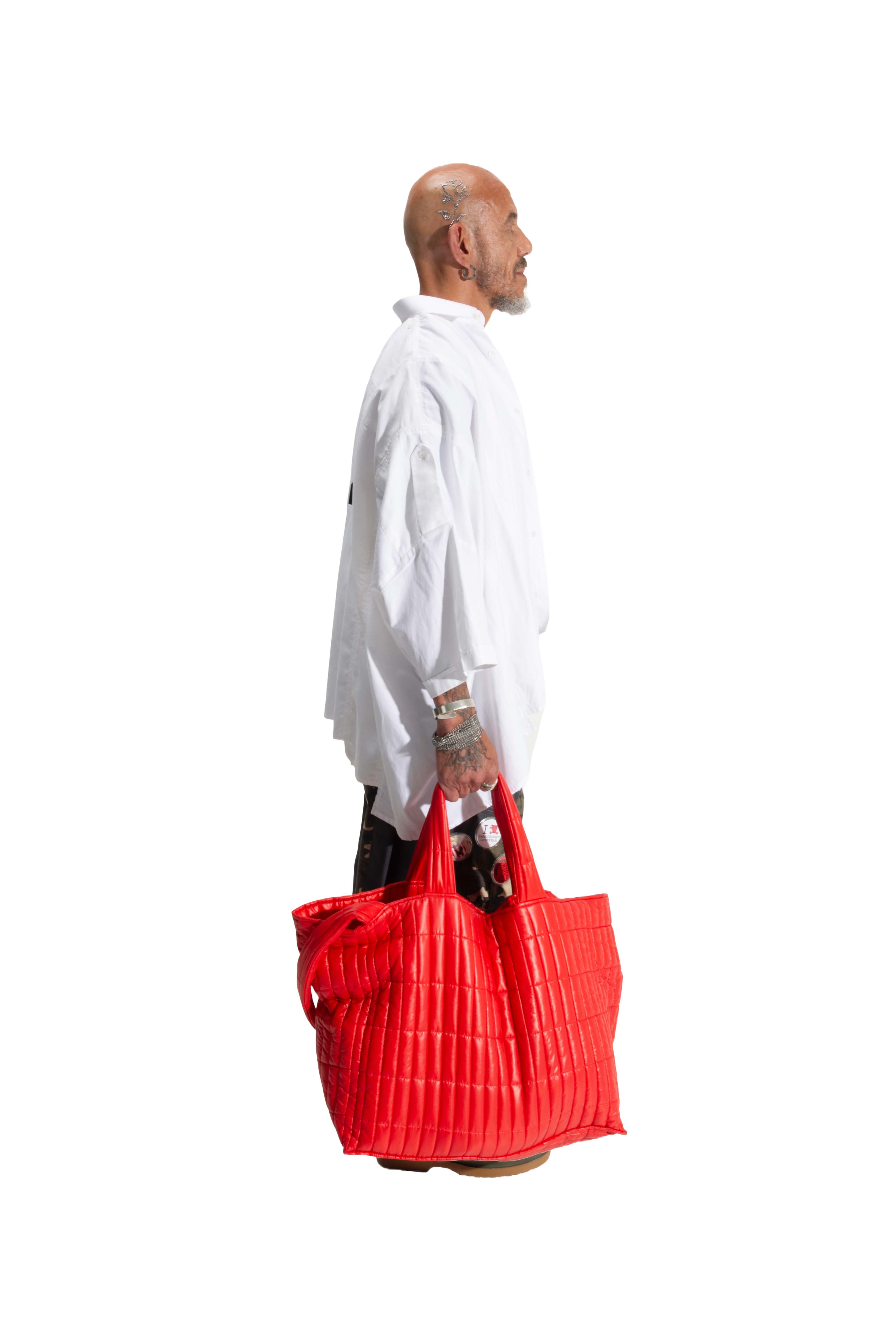SAC CABAS ROUGE MATELASSÉ