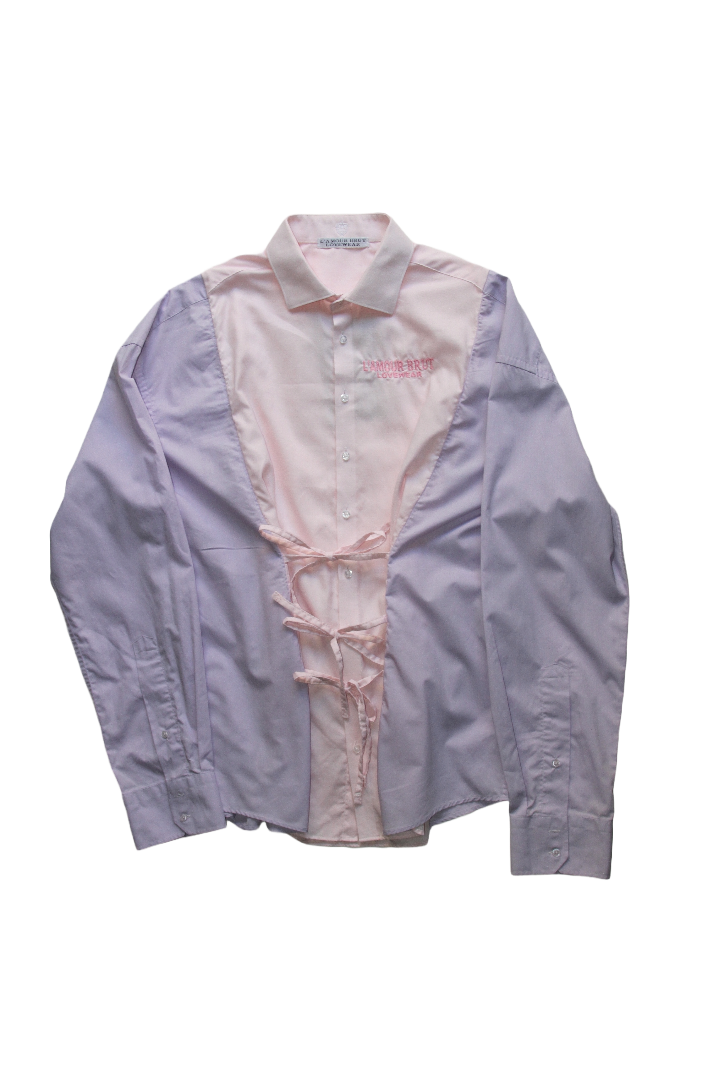 CHEMISE POPELINE ROSE À NOEUDS