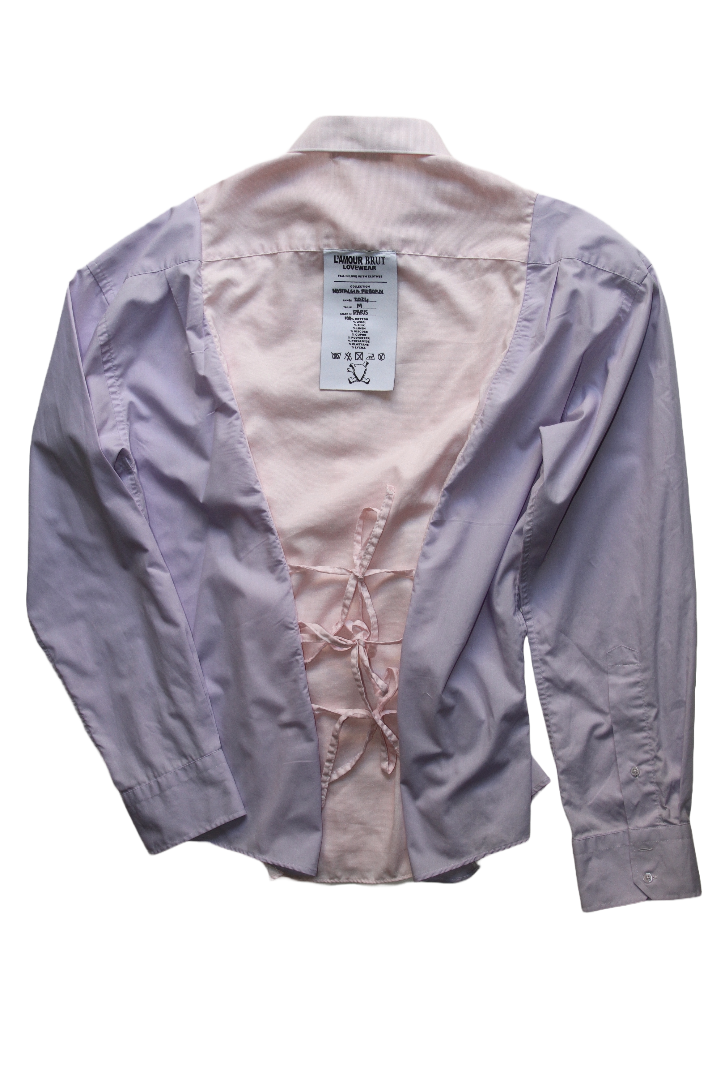 CHEMISE POPELINE ROSE À NOEUDS