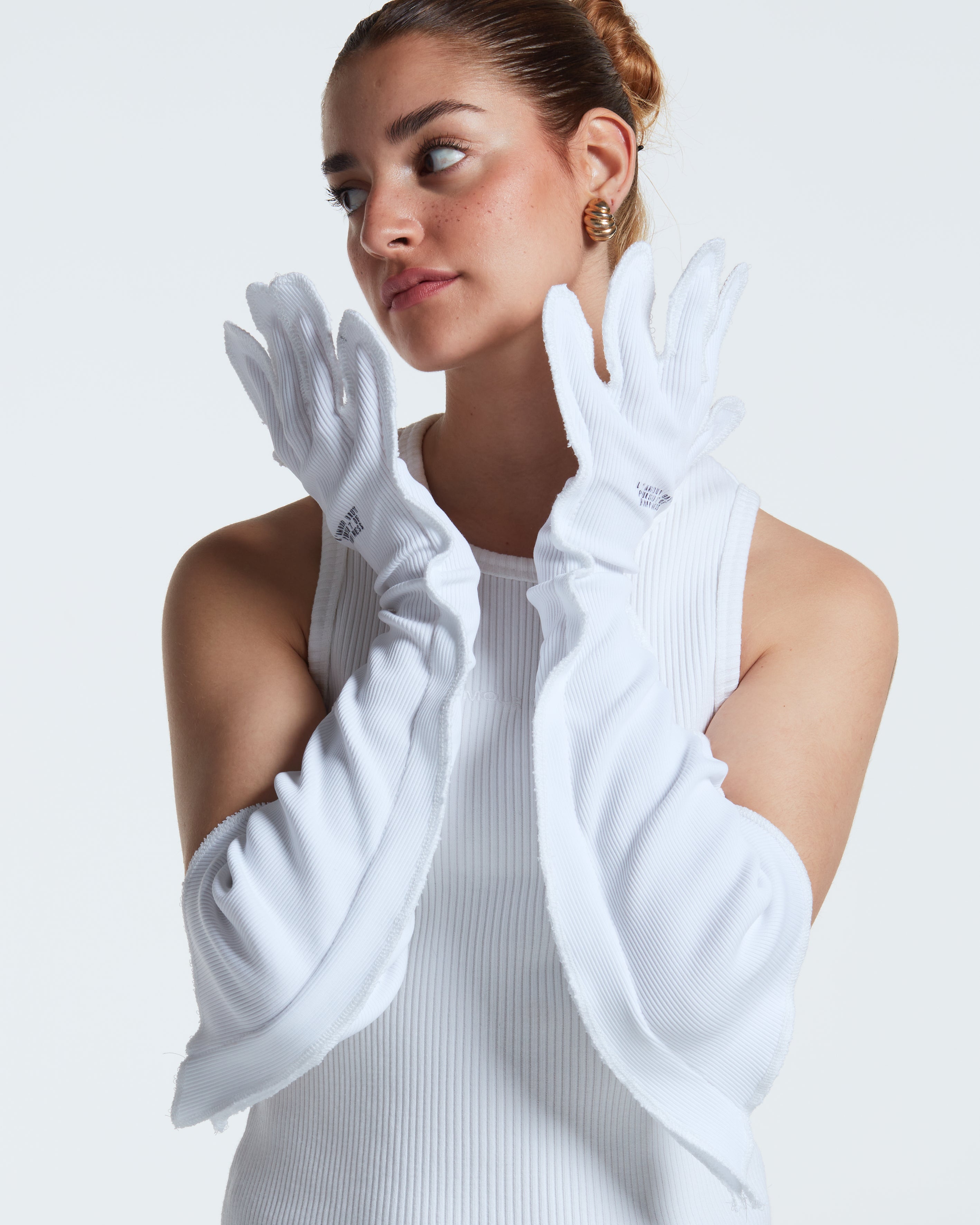 WEBBED GLOVES WHITE