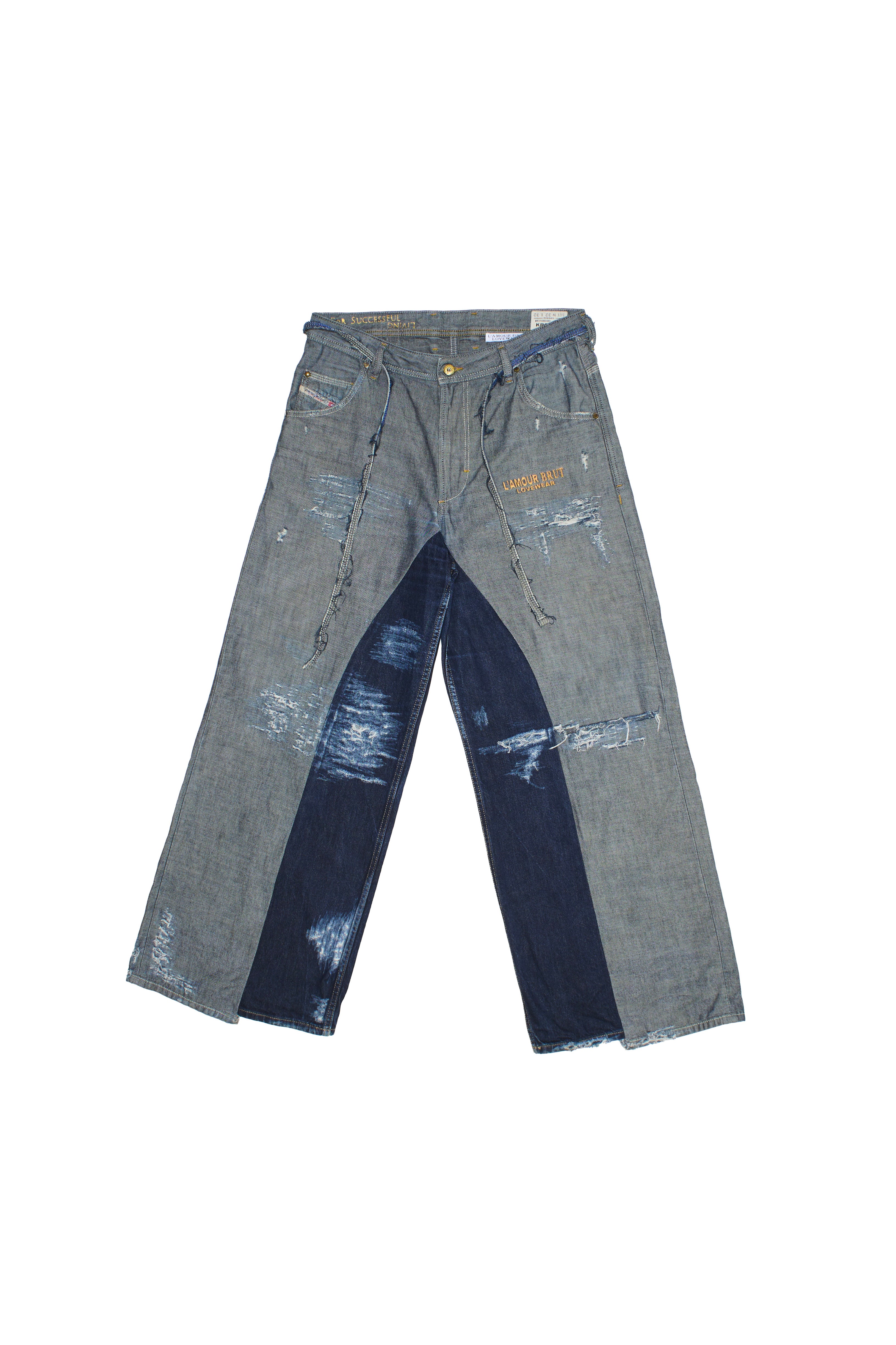 LIGHT AND RAW BLUE LARGE DENIM JEANS